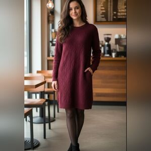 SHEIN Maroon Textured Sweater